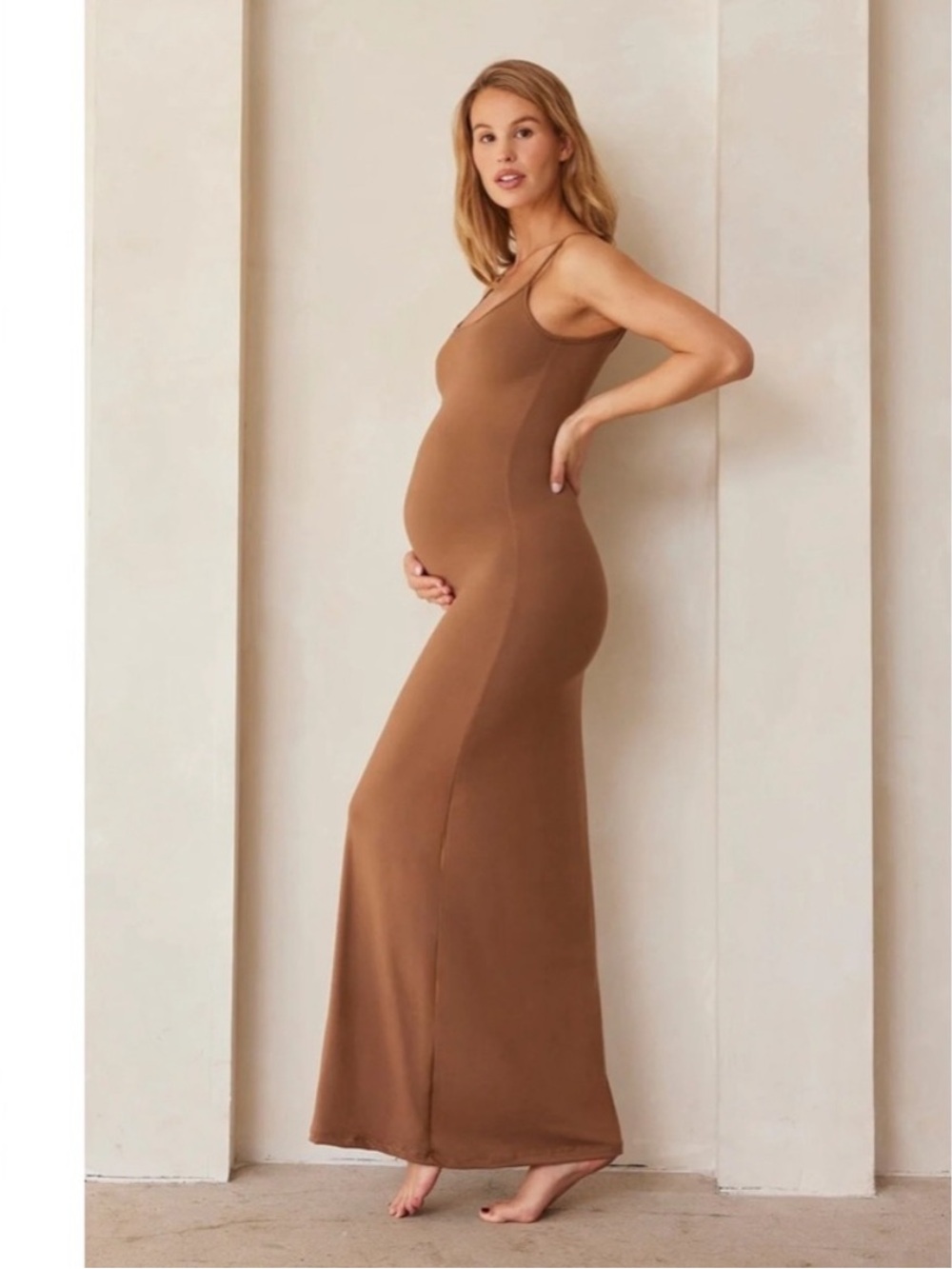 BUMPSUIT Brown The Jane Maternity Maxi Dress, Size XS